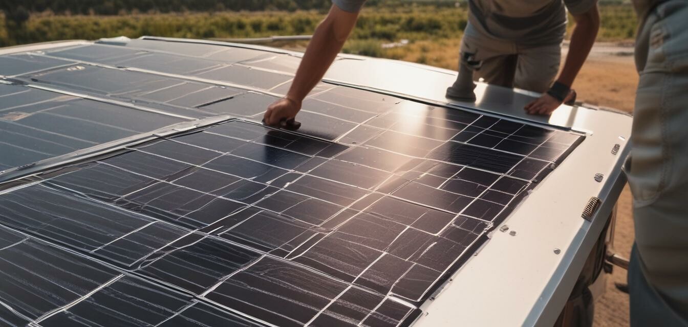 RV solar panel installation