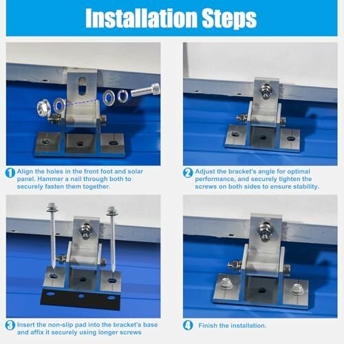 Step-by-step guide for installing a solar panel bracket.